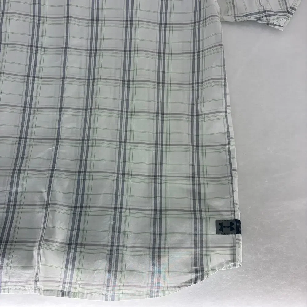 Under Armour HeatGear Plaid Button-Down Shirt — Size 2XL - Picture 13 of 15